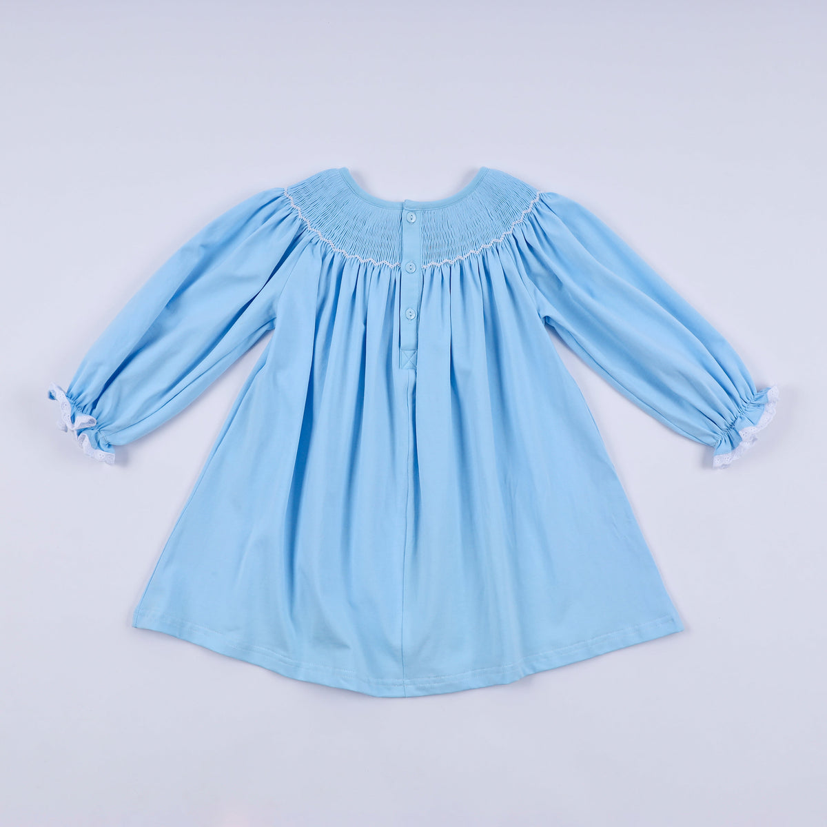 Blue nativity hand smocked dress