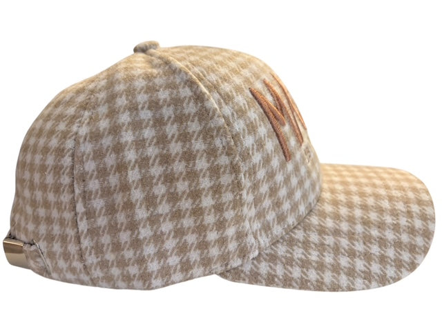 “MAMA is Tired” Embroidered Women’s Hat – Houndstooth Adjustable Mom Cap